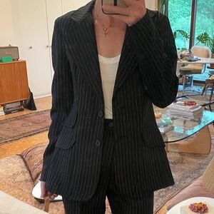 70s Happy Legs Pinstripe Suit xs